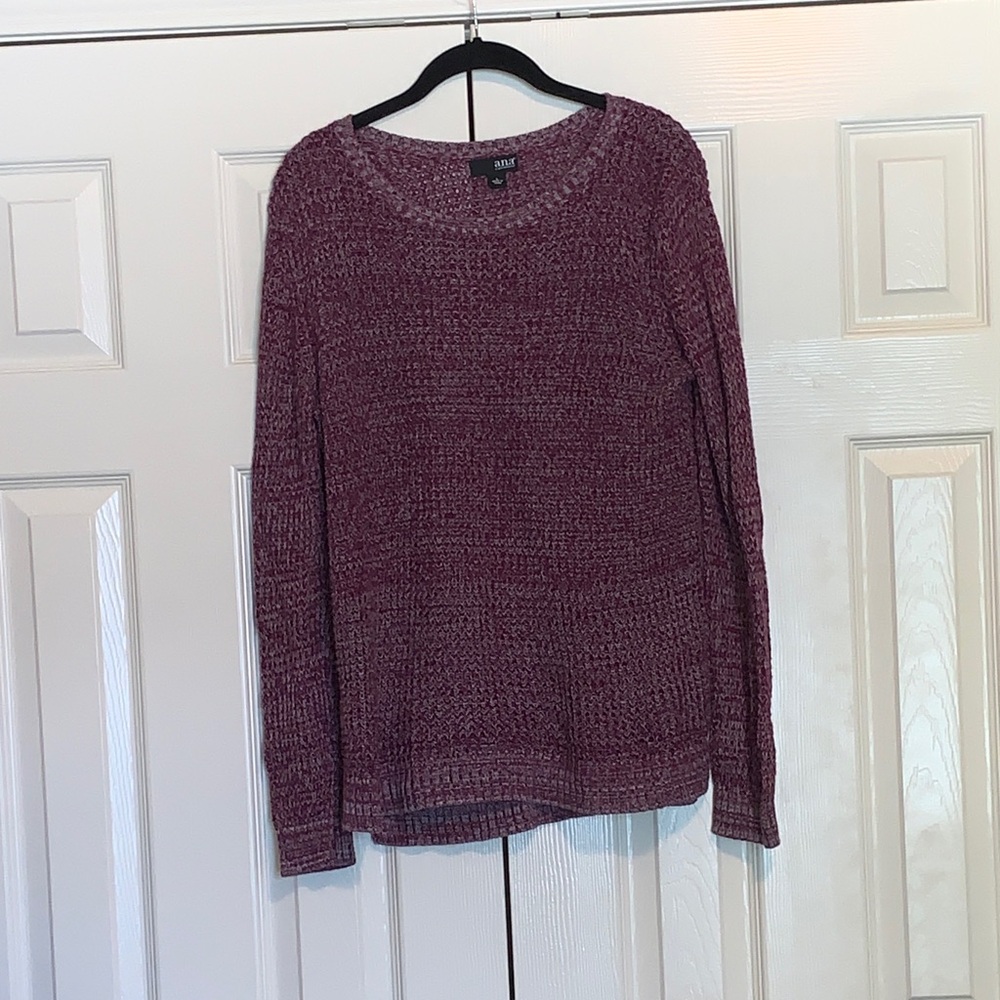 a.n.a Women's Maroon Knit Crew Neck Sweater